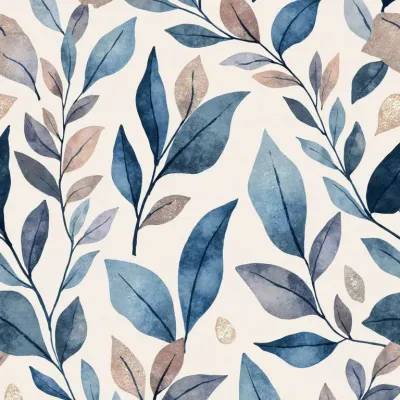 Abstract Luxury Textile Pattern – Leaves, Geometric Shapes & Floral Hints
