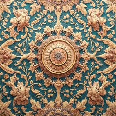 Mandala Floral Pattern: Geometric Lattice Design in Warm Earth Tones