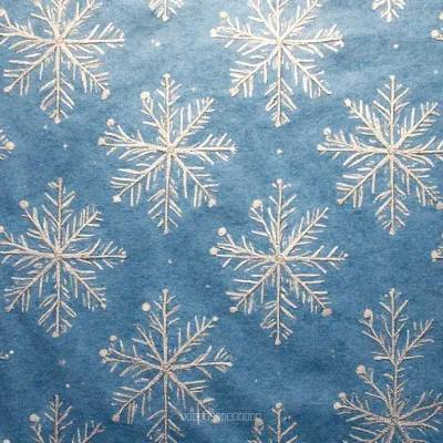 Snowflake & Hexagon Textile Pattern – Elegant Snowflake Motif in Cool Blues