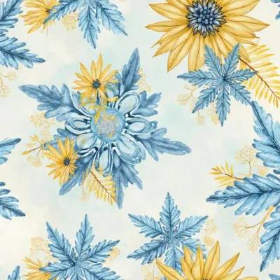 Abstract Luxury Textile Pattern: Snowflake, Hexagon & Leaves in Subtle Grays