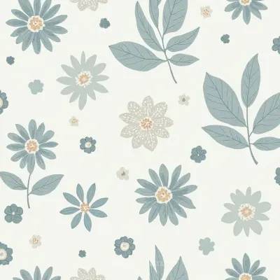 Textile Pattern: Leaves and Geometric Shapes – Mandala and Hexagon Motif