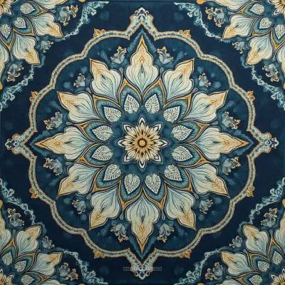 Mandala with Floral Accents Textile Pattern – Exquisite Mandala Motif for Fabrics