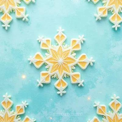 Snowflake Hexagon Textile Pattern | Frosty Snowflake & Hexagon Motif