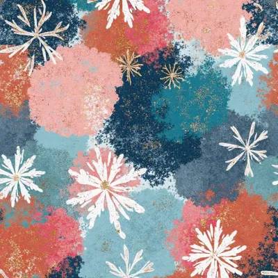 Abstract Luxury Textile Pattern: Snowflake and Hexagon Motif in Soft Whites